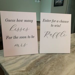 Bridal shower game signs